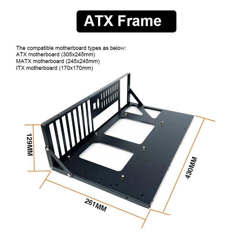 DIY PC Test Bench Open Chassis Rack for ATX/M-ATX/ITX Motherboards Solid Open Air Simple Rack DIY Computer Case Easy to Assemble