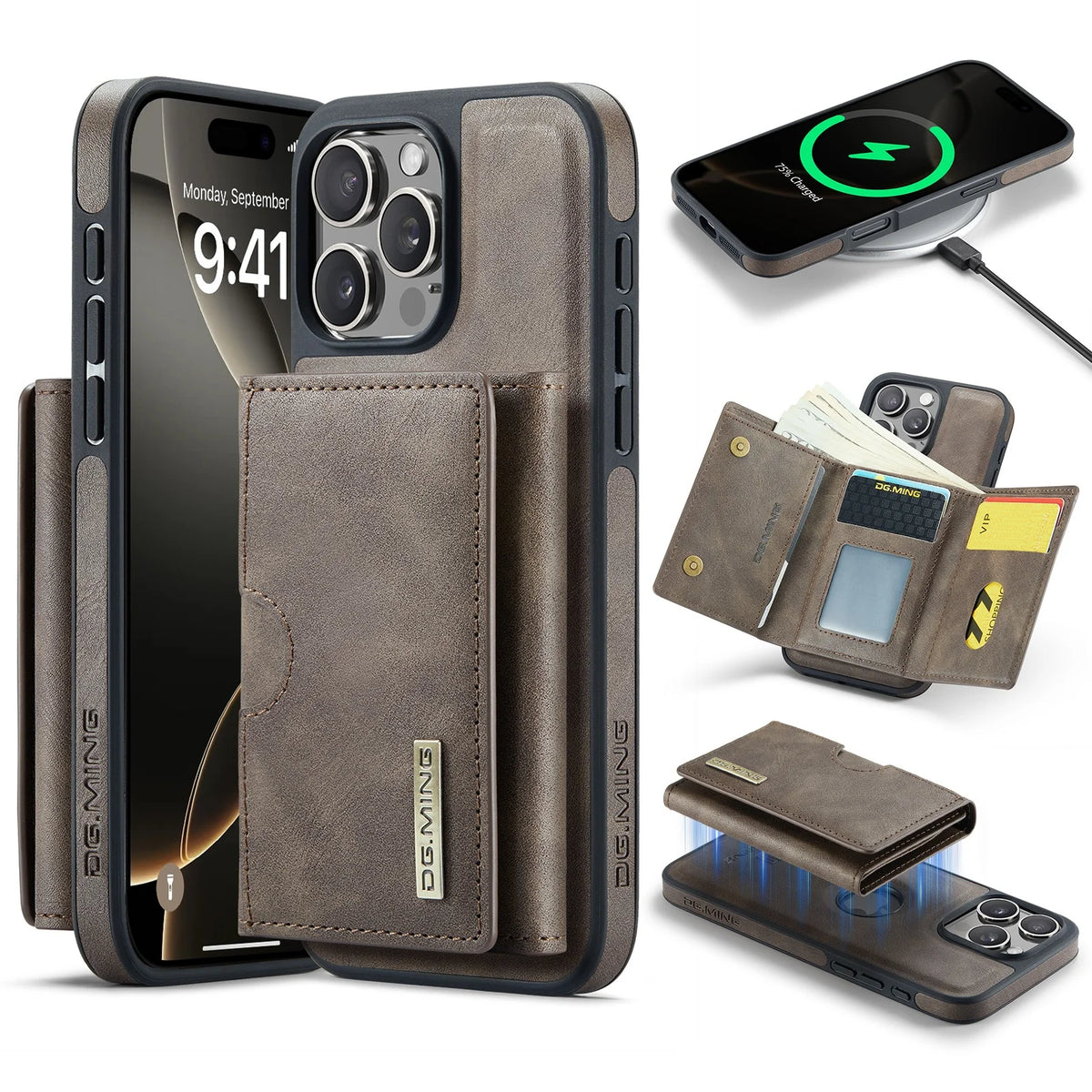 Magnetic Leather Wallet Card Phone Case For iPhone 17E 17 Air 16E 16 Pro Max 15 Plus 14 13 12 11 Flip Wireless Charging Cover