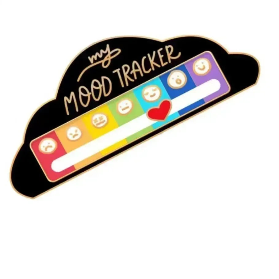 Mood Conversion Brooch Sliding Social Metal Badge Women's Accessories Pin Facial Expression Emotion My Social Power Badges Pin