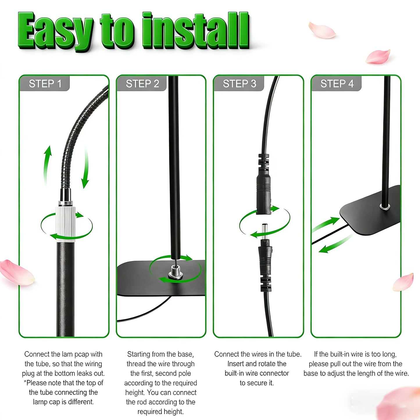 Grow Lights for Indoor Plants with Auto On/Off Timer, Full Spectrum Plant Growing Lamp, 10-Level Dimmable & Adjustable Height