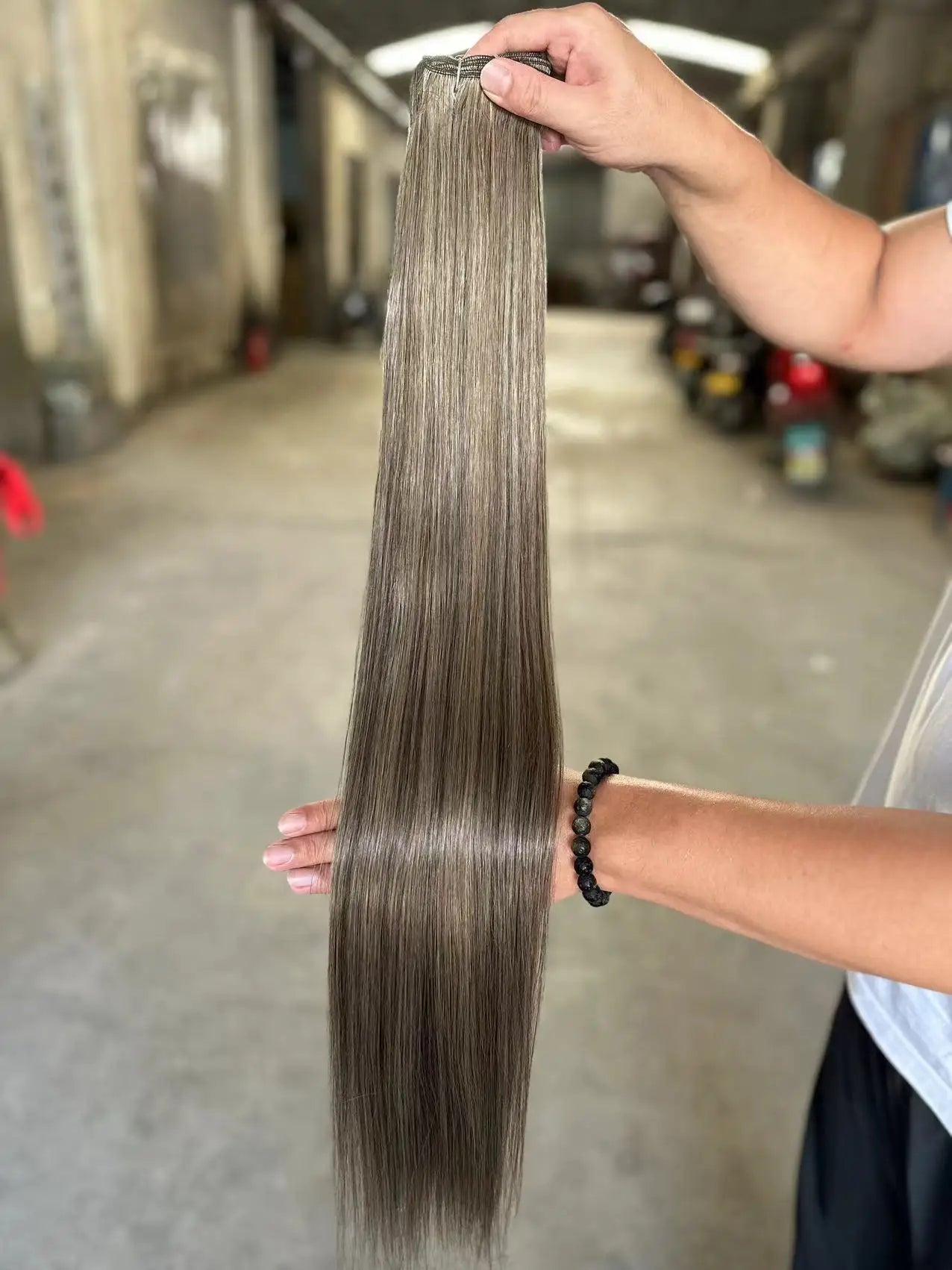 Piano Blonde Straight Hair Bundles Smooth Hair Extensions Fake Fibers Synthetic Yaki Straight Hair Weaving Full to End Free Ship