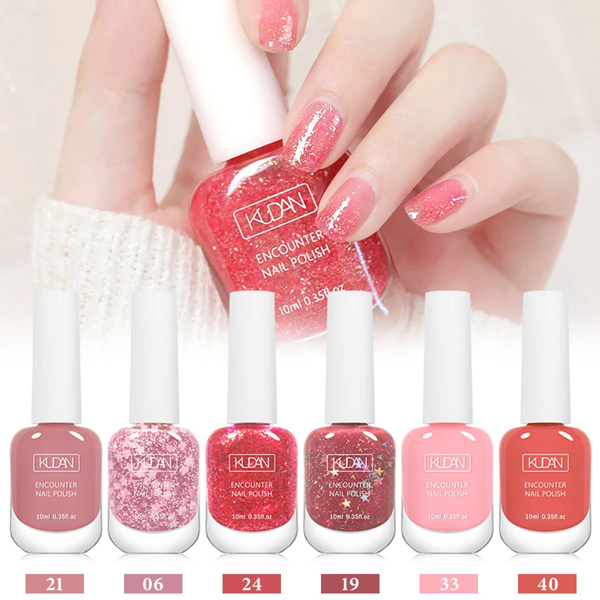 6Pcs/Set 10ml Nude Pink Nail Polish Water-Based Nail Polish Odorless Fast-Drying,No Need To Bake, Suitable For All Seasons Salon