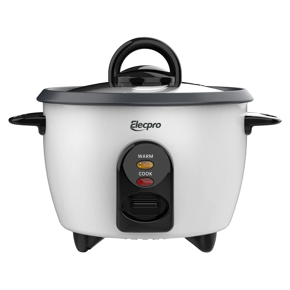 Elecpro Mini Rice Cooker 3 Cup Rice With Steamer, Portable Small Food Steamer, Removable Food Grade Non-Stick Inner Pot