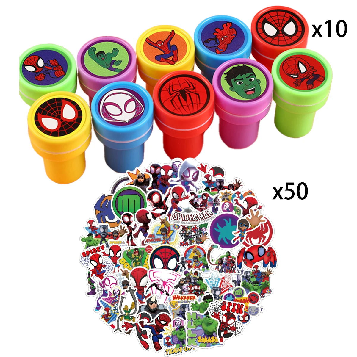Spiderman Birthday Party Decoration Banner 'Spidey And His Amazing Friends' Silicone Bracelet Tinplate Badge Stickers Gift Bags