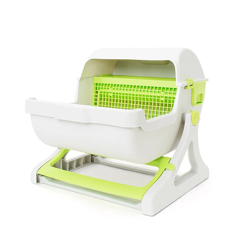 Semi-automatic Cat Litter Box Anti-splash Oversized Semi-closed Pet Toilet Lazy Cat Toilet Pet Products