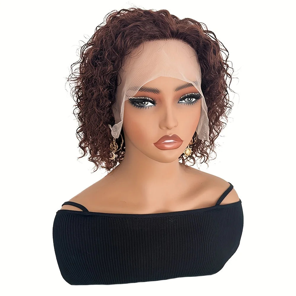 Pixie Cut Wig Human Hair Wigs Transparent 13x1 Lace Front Wigs Brazilian Remy 100% Human Hair Short Curly Human Hair Wig
