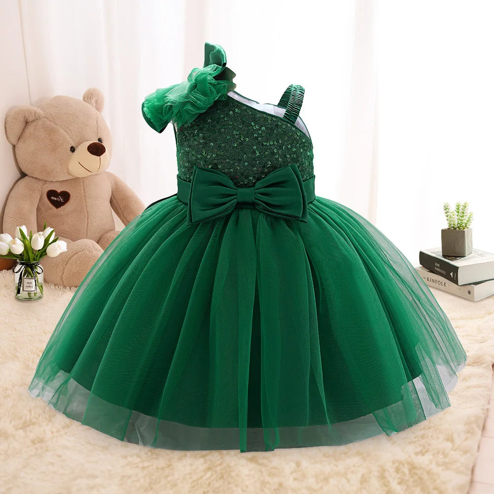Toddler Baptism Party Baby Girls Dresses Girls Tulle 1st Birthday Wedding Prom Baby Dress Infant Bridesmaids Christmas Costumes