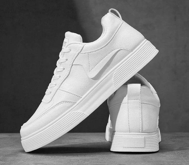 New plus size men's casual sports shoes versatile Korean version thick soled height increase white shoes student board shoes