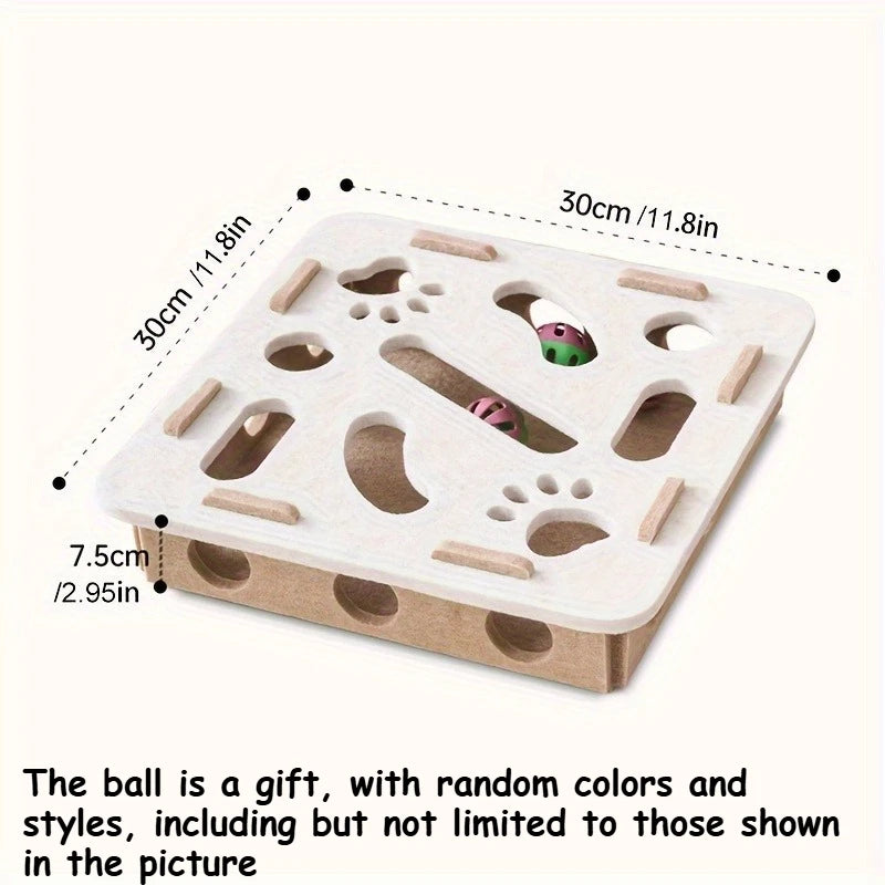 Cat Self-Entertainment Boredom Buster: Interactive Maze Box with Scratching Board Cat Tree and Sound Toy for Different Scenarios