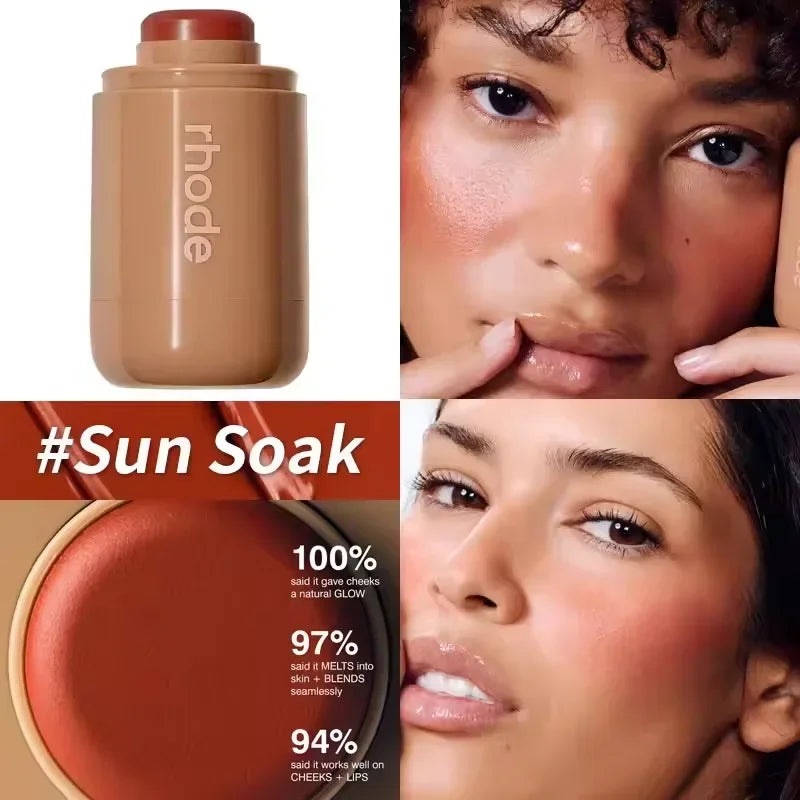 Rhode Skin Pocket Blush Stick Lip Cheek Hydrating Stick Natural Rouge Powder Blusher Cream Lipstick Cheek Teacup Candy Color