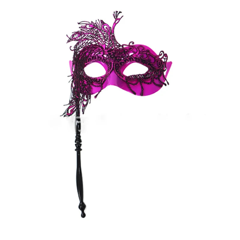 Halloween Costume Masks For Women Plastic Halloween Party Accessories For Women Masquerade Ball Masks With Stick For Masquerade