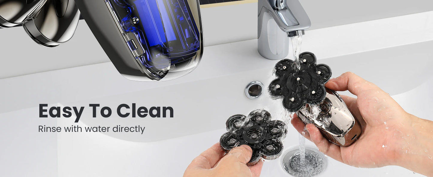 7D Head Shavers for Bald Men Detachable Head Shaver Dry Wet Bald Head Razor IPX7 Waterproof Shaving Machine with Type C Charge
