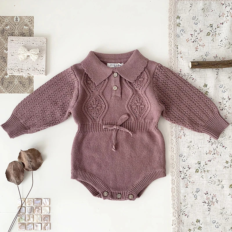 Spring Newborn Infant Toddler Baby Girl Boy Rompers Warm Knit Jumpsuit Long Sleeve Soft Outfits Clothing Baby Winter knit Romper