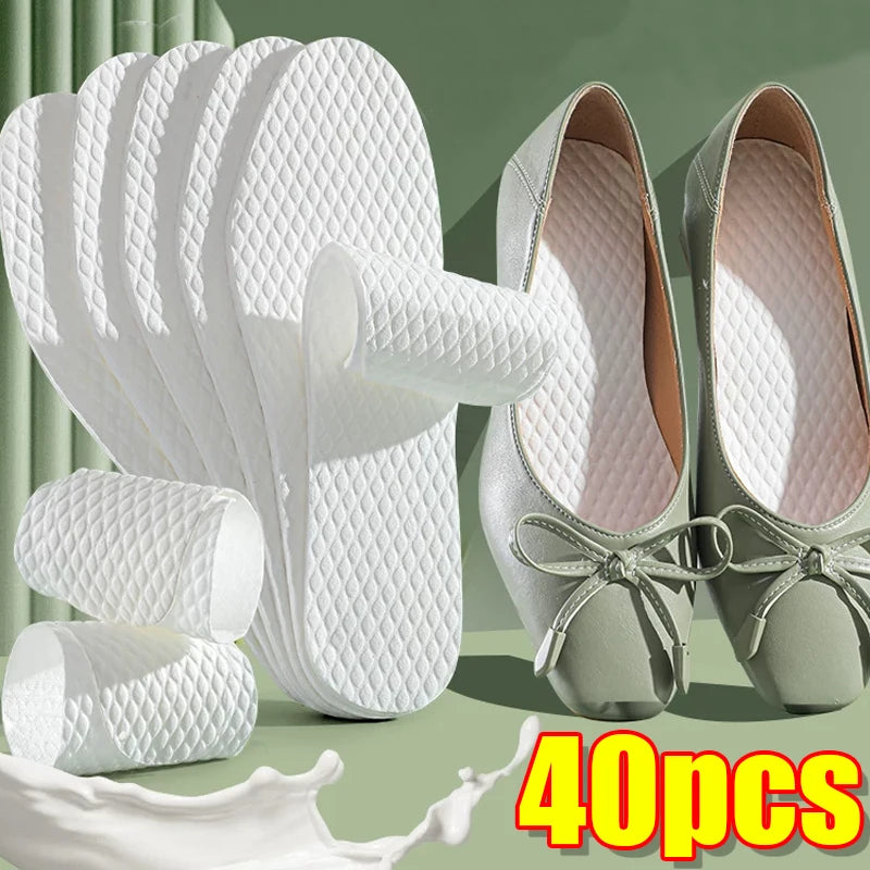 20pairs Men Women Summer Sports Disposable Breathable Sweat Absorbing Deodorant Insoles for Shoes Non Slip Cushion Comfortable