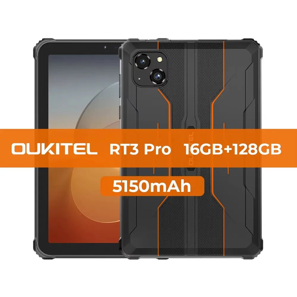 NEW OUKITEL RT3 PRO 4G Rugged Tablet 8 Inch HD Display 16(4+12)GB +128GB Waterproof Tablet Pad 5150mAh Android 14.0 Tablet PC