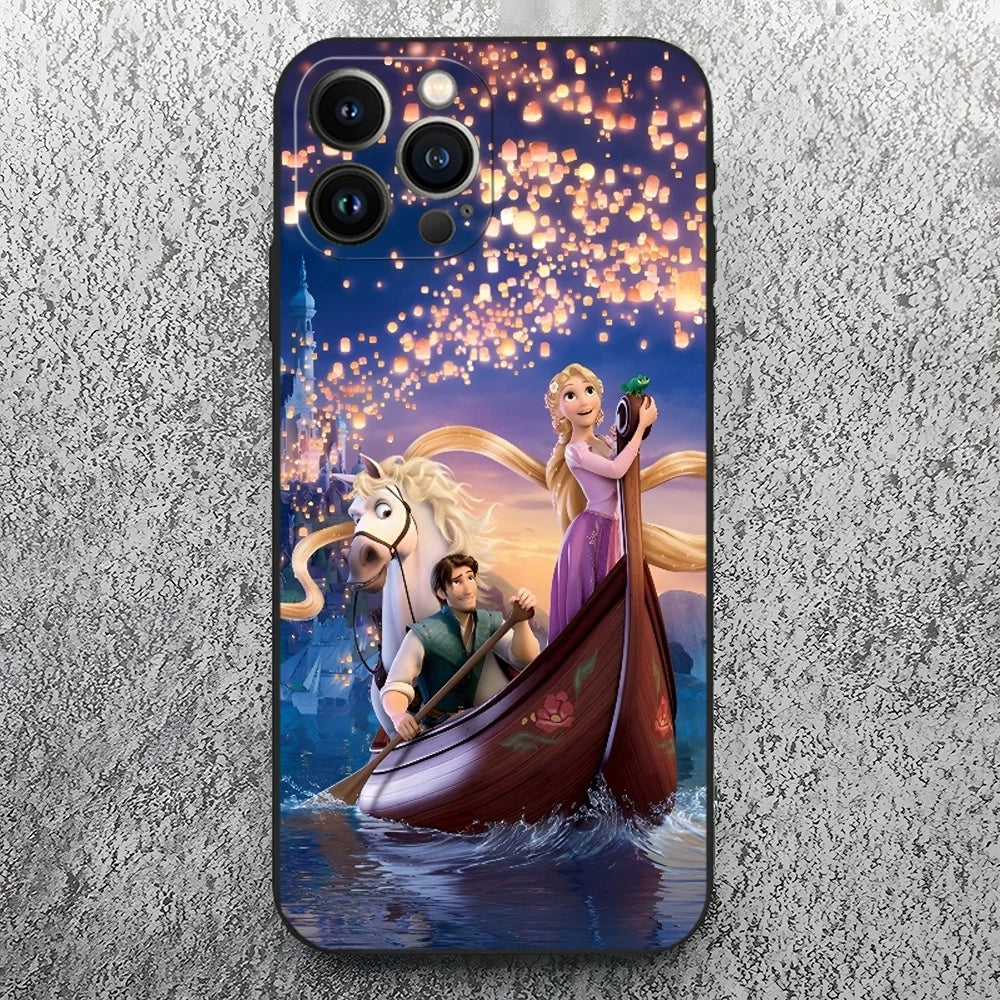Rapunzel Phone Case for Iphone 17 16 15 14 13 12 11 Pro Max Xr X Xs Mini Plus Black Soft Silicone Cover