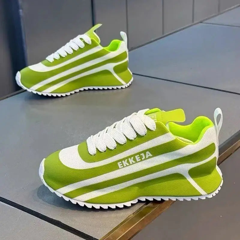 Chunky Sneakers Men Designer Soft Sole Sport Shoes Fashion Casual Leather Fabric Mesh Breathable Height Increased Platform Shoes