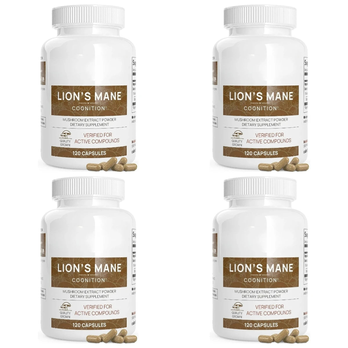 Lion’s Mane Mushroom Extract Capsules 1000mg, 300mg Beta Glucans, 120 Count, Vegan Non-GMO Gluten Free Daily Blend