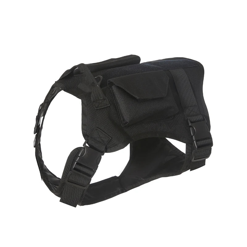 Tactical Dog Harness Adjustable Traning Dog Harness Leash Sets with Storage Bag for Large Dog Control Handle Cat Harness