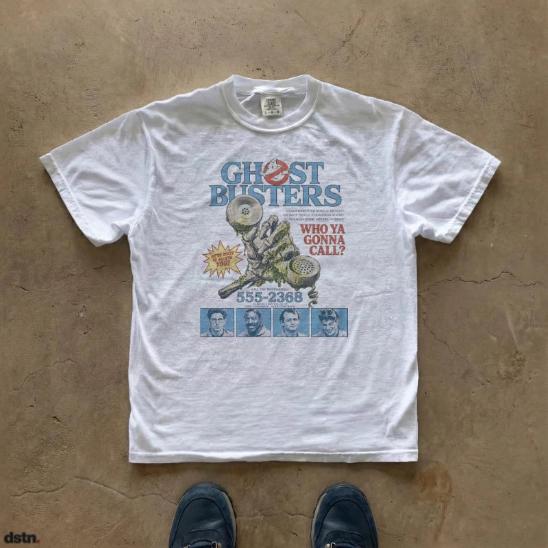 Ghostbusters Film T-shirt Classic Movie Artwork Graphic Short Sleeve Men's T-shirts for Summer Unisex All-Season