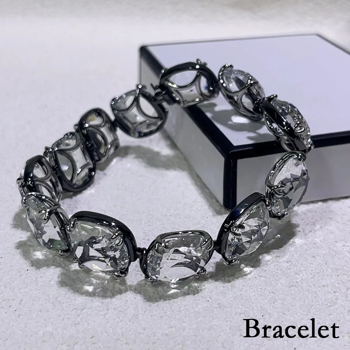 High Quality Fine Jewelry Sets Luxury Black Gold Water Drop Crystal Earring Fashion Necklace Bracelet Romantic Gift for Women