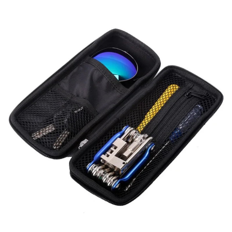 1pc Bottle Cage Tool Bag Zipper Waterproof Large Capacity Portable Hardshell Case Organizer Mountain Bike