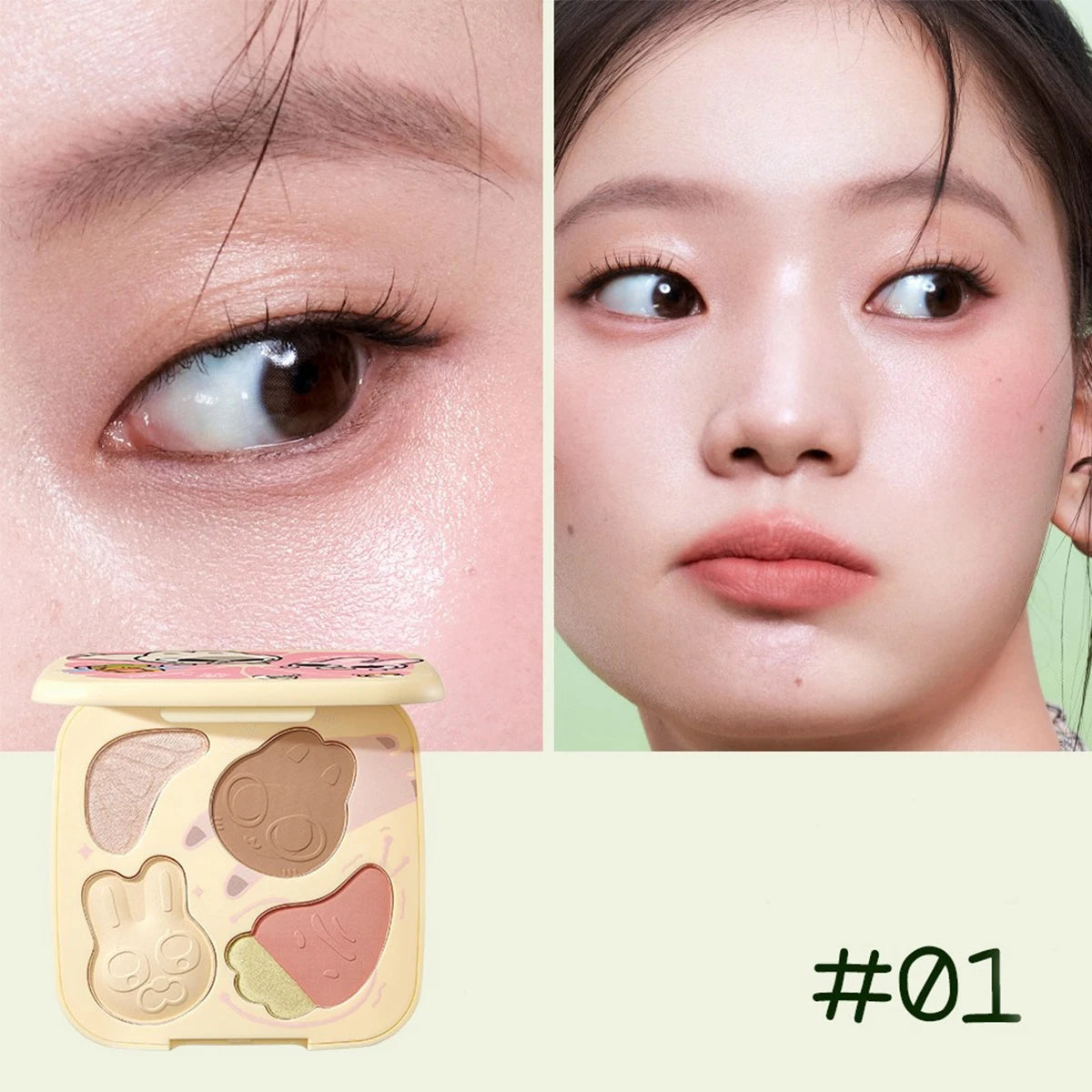 Little ONDINE MULTI-COLOR FUN PALETTE,Silky Smooth & Minimal Fallout,All-in-One Palette Versatility,Natural Daily Makeup Finish