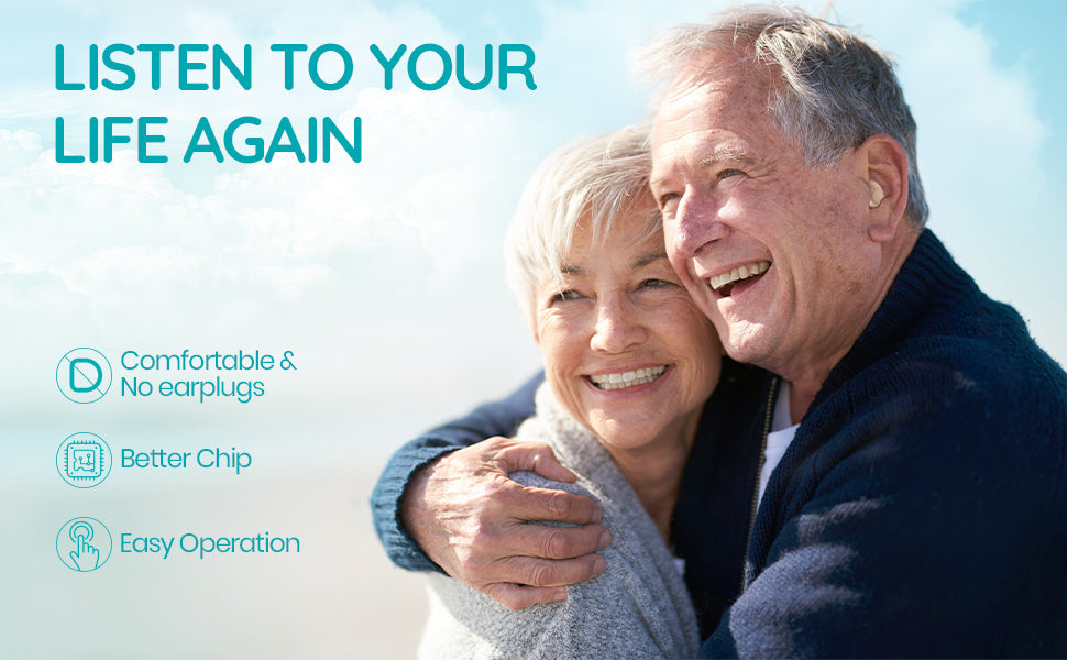 OTC Rechargeable Hearing Aid, Long Battery Life, Intelligent Noise Reduction, Excellent Comfort, Almost Invisible Hearing Aid