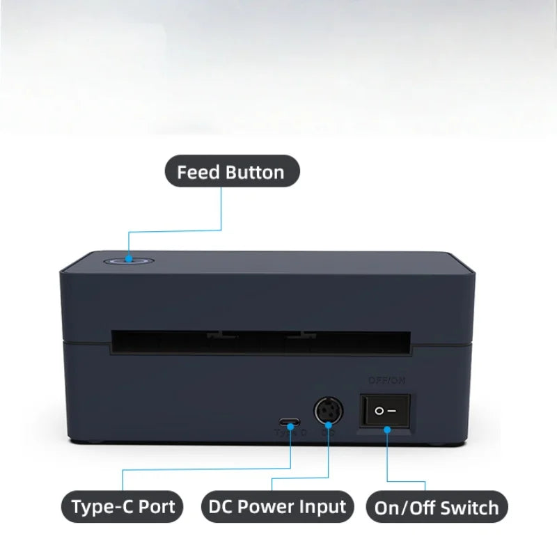Bluetooth Thermal Label Printer, Portable Inkless 4x6 Inch Label Printer for Package Shipping