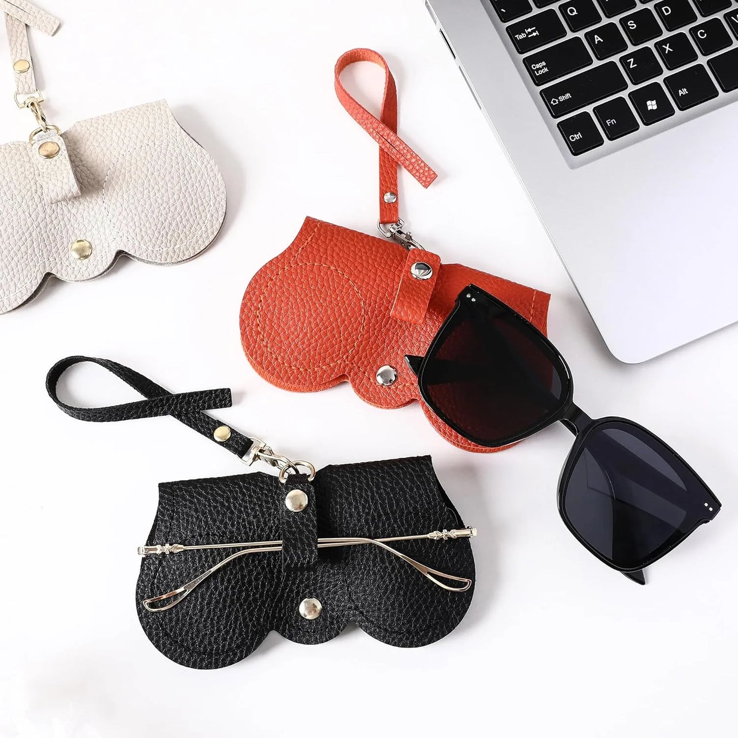 PU Leather Glasses Bag, Portable Sunglasses And Myopia Glasses Storage Bag, Anti-Pressure And Scratch-Resistant, With Anti-Lost Bracelet, Luggage Bags, Travel Bags And Accessories, Travel Storage Bag, Travel Glasses Bag, Perf