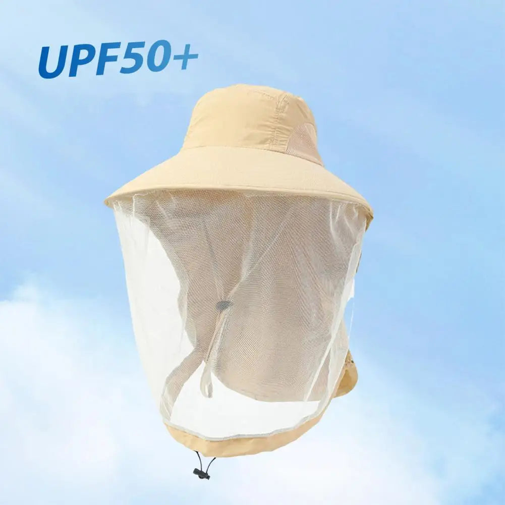 Anti-UV Sports Hat Fishing Insect Protective Cap Breathable Full-Mesh Head Net Hat Camping Hiking Hat Adjustable Unisex Hat