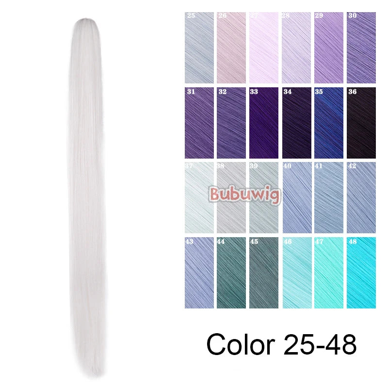 Bubuwig Synthetic Hair 30cm 60cm 90cm Single Ponytail Cosplay Wigs 100 Colors Pure Color Fashion Anime Ponytail Heat Resistant