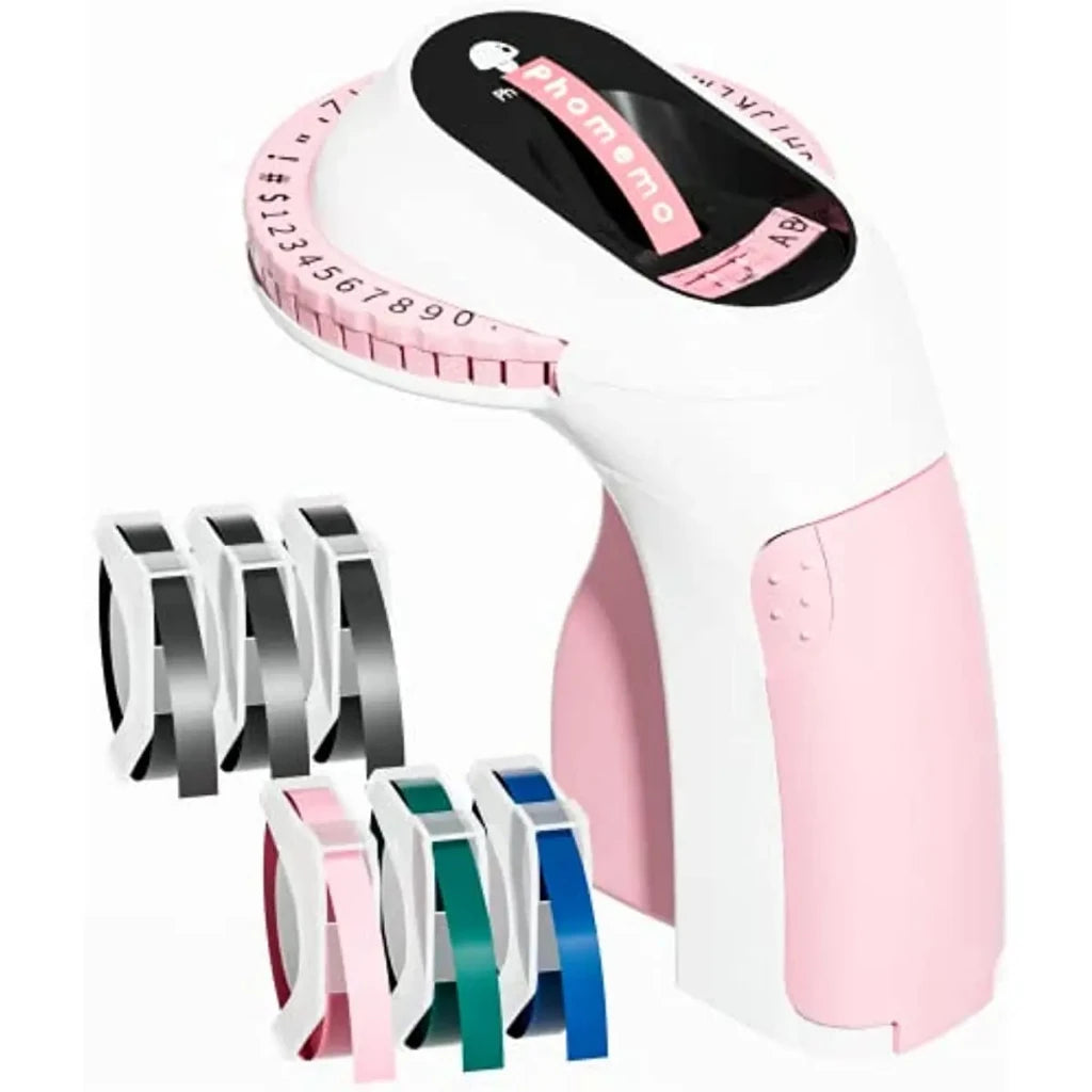Phomemo E975 Embossing Label Machine with 6 Tapes 3D Portable Embossed Label Printer for Office Home