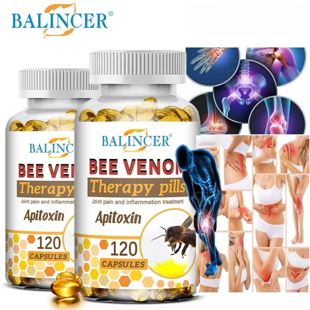 Bee Venom Extract Capsules for Relieve Joint & Knee Pain Relieve Discomfort of Bones and Joint, Non-GMO