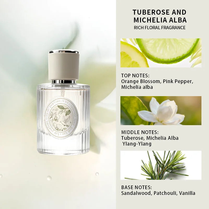 HOPE CHRISTINE Luxury Perfume White Orchid Tuberose Niche Fragrance Long Lasting EDP Women High Quality White Musk Body Mist