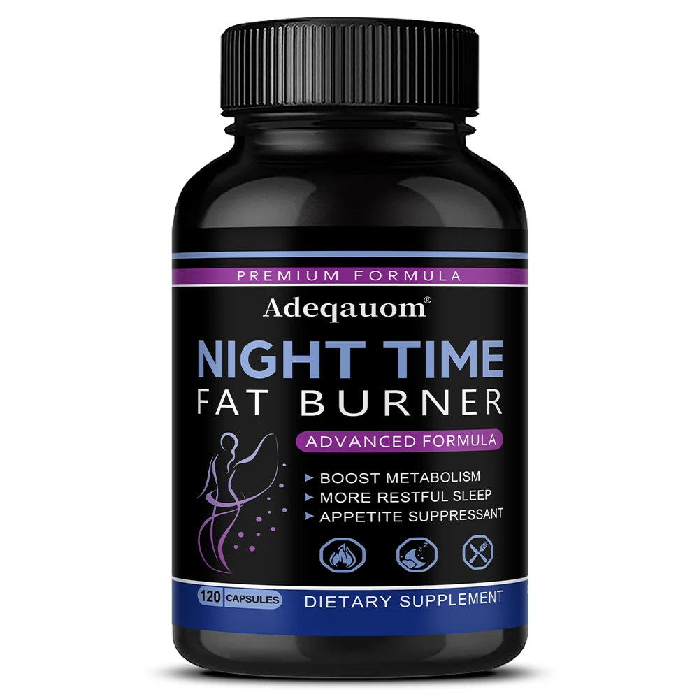 Nighttime Fat Burner Support Capsules, Supports Gentle Metabolism, Digestive Wellness & Restful Sleep, Natural Supplement