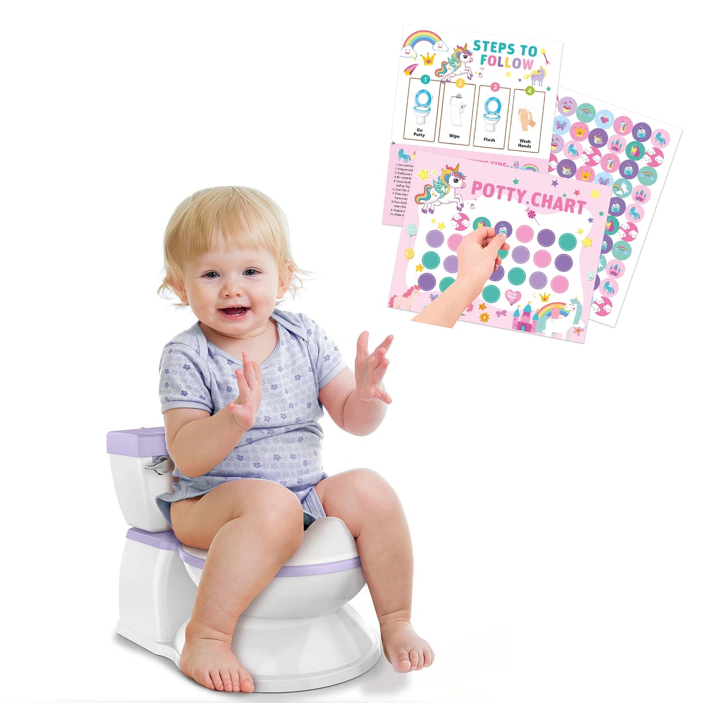 Baby Potty Training Toilet Seat，Baby Potty Toilet Seat Realistic Potty Training Seat With Sticker