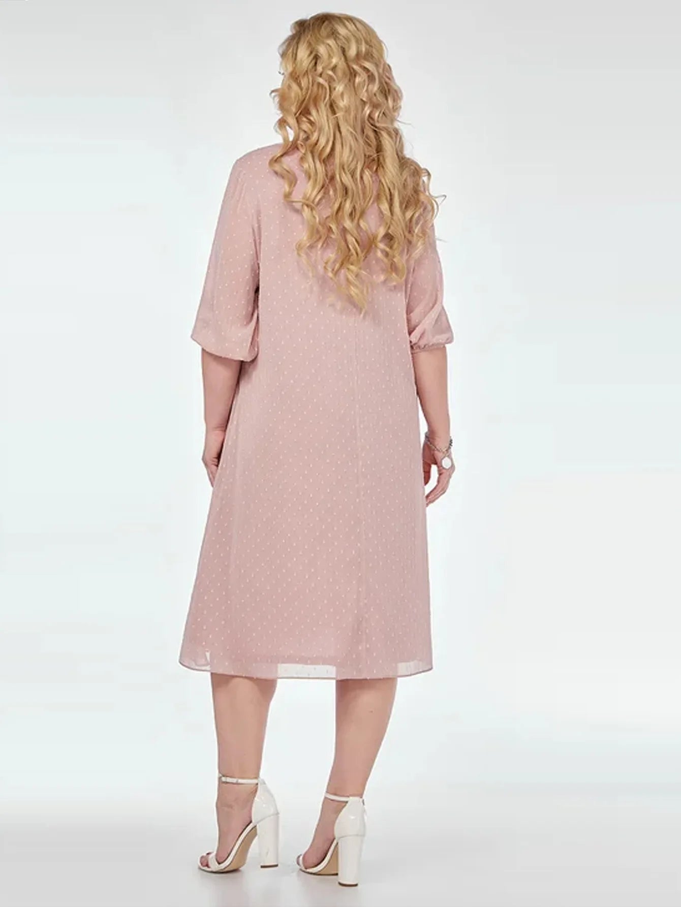 Plus Size Dress Pink Women Summer Half Sleeve Loose Casual Dress Big Large Size Women Clothing