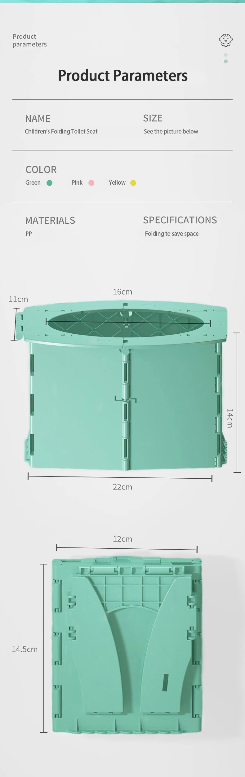 Foldable Travel Potty for Kids Portable Baby Toilet Seat for Outdoor Car Camping Potty Training