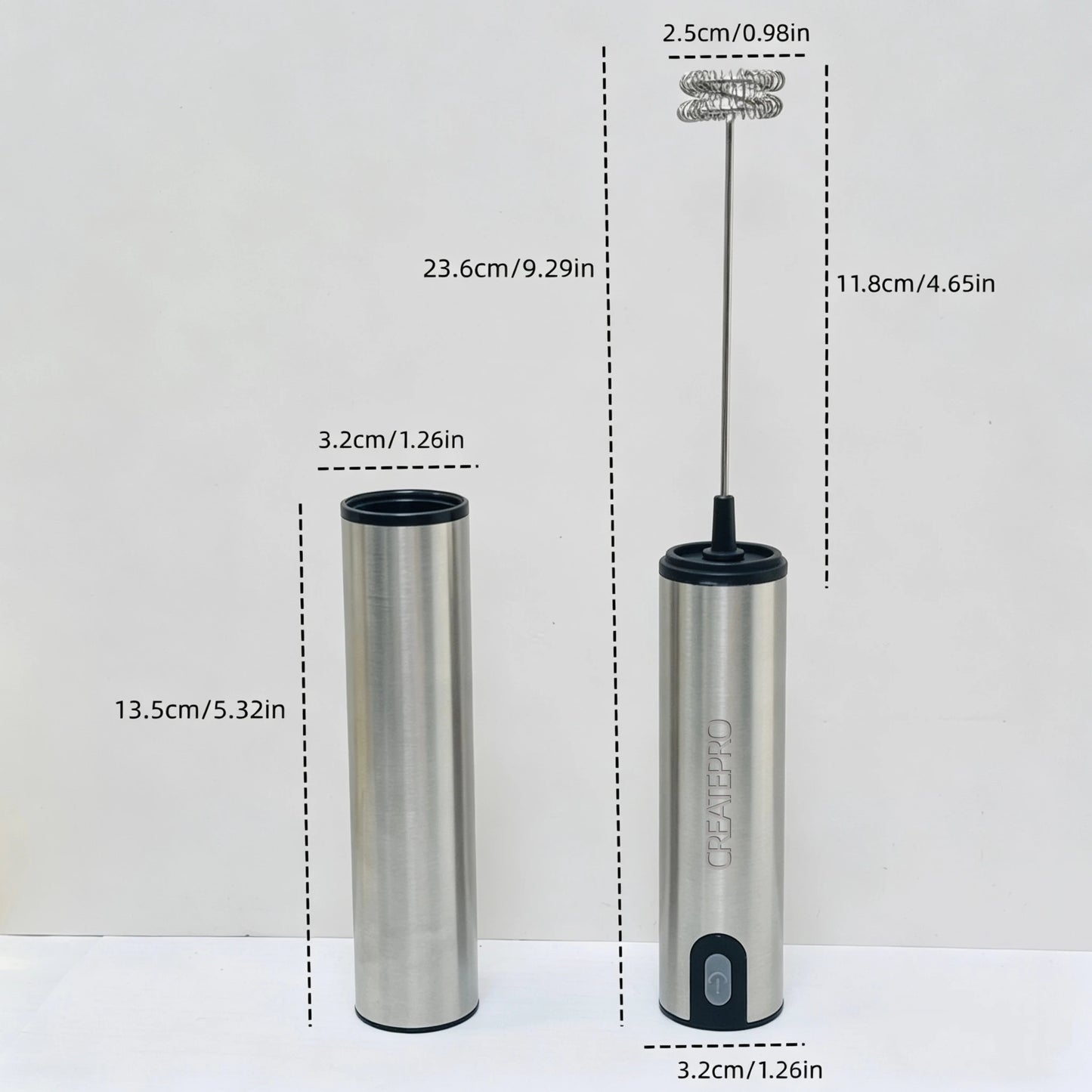 Handheld Electric Milk Frother, Made of Stainless Steel, USB Rechargeable, with a Storage Lid, Suitable for Coffee, Latte