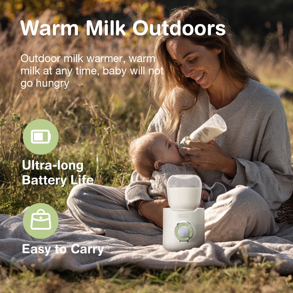 MAMIJOY Portable Baby Bottle Warmer 4 Gears Adjustable LED Display Prevent Dry Burn Tpye-c Interface For Multi-brand Bottles N38