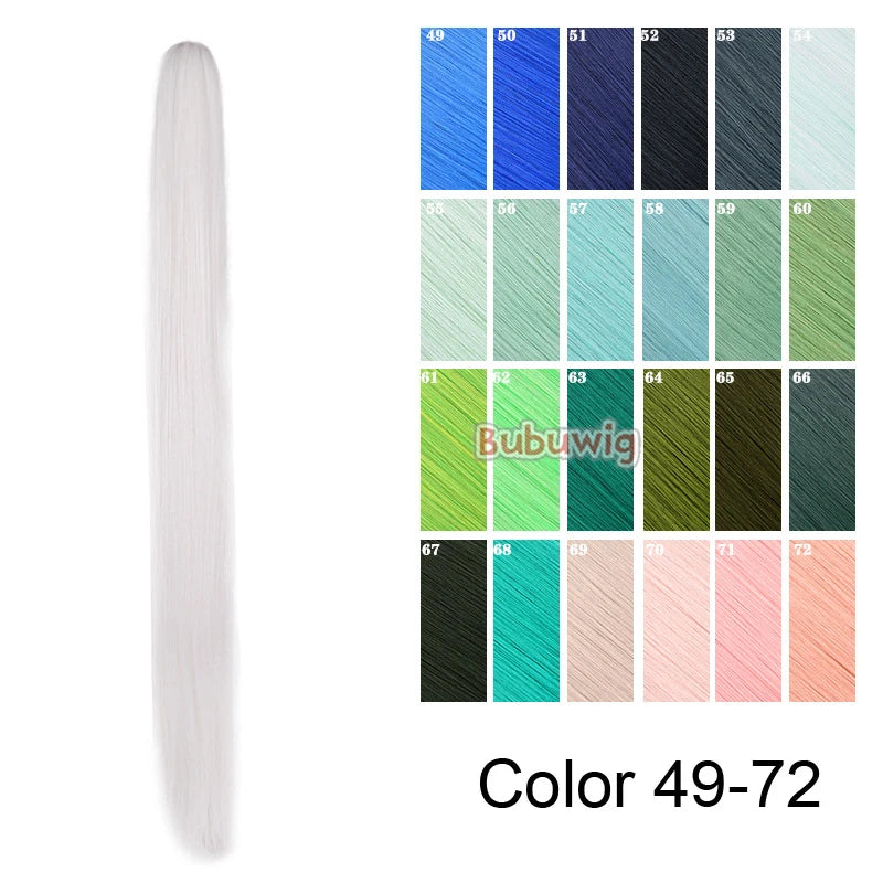 Bubuwig Synthetic Hair 30cm 60cm 90cm Single Ponytail Cosplay Wigs 100 Colors Pure Color Fashion Anime Ponytail Heat Resistant