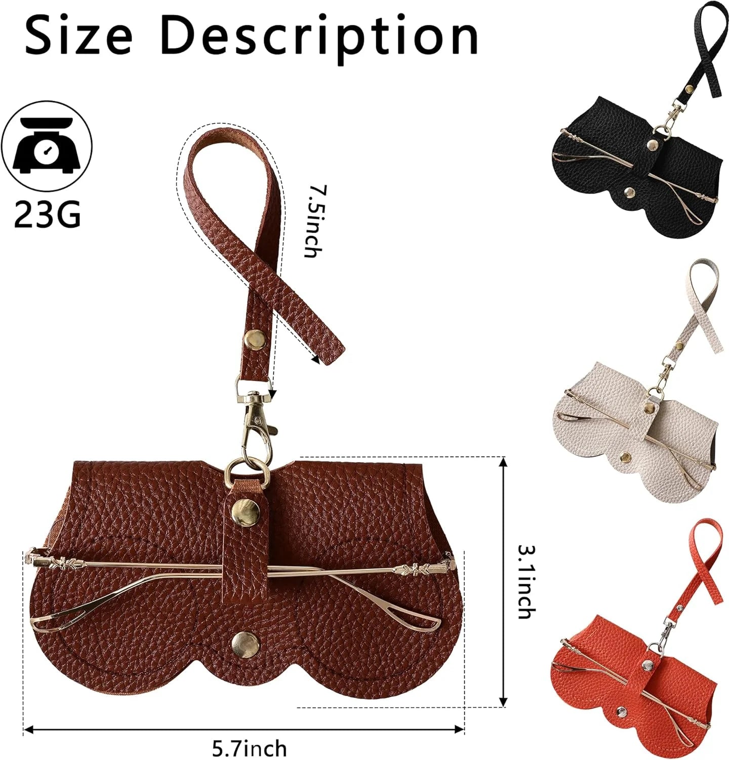 PU Leather Glasses Bag, Portable Sunglasses And Myopia Glasses Storage Bag, Anti-Pressure And Scratch-Resistant, With Anti-Lost Bracelet, Luggage Bags, Travel Bags And Accessories, Travel Storage Bag, Travel Glasses Bag, Perf