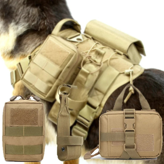 Dog Harness Bag Dog Accessories Military Dog Harness Pouch Pet Multi-purpose Nylon Dog Training Bags Attaching On Harness