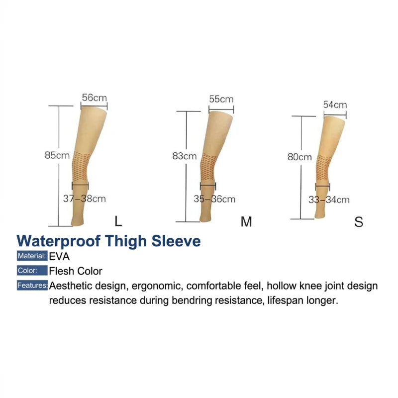 Prosthetic Leg Cover for Above-Knee Amputees | Realistic Leg Cosmetic Skin Sleeve | Protective & Decorative Thigh Cover (S/M/L)