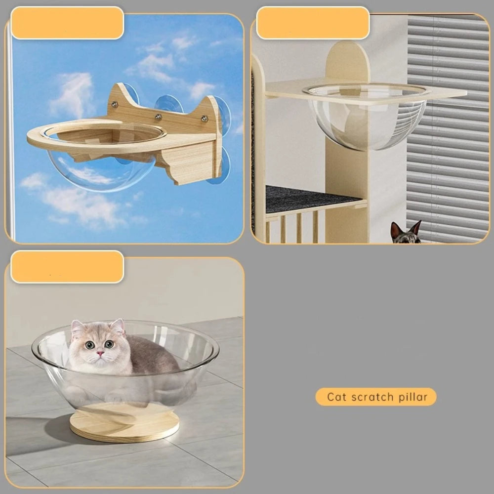 Cat Space Capsule Bed Cat Supplies Bed Replacement Cat Bowl Bed Pets Bed Capsule Dome Cover for Lounging Playing Sleeping Kitten