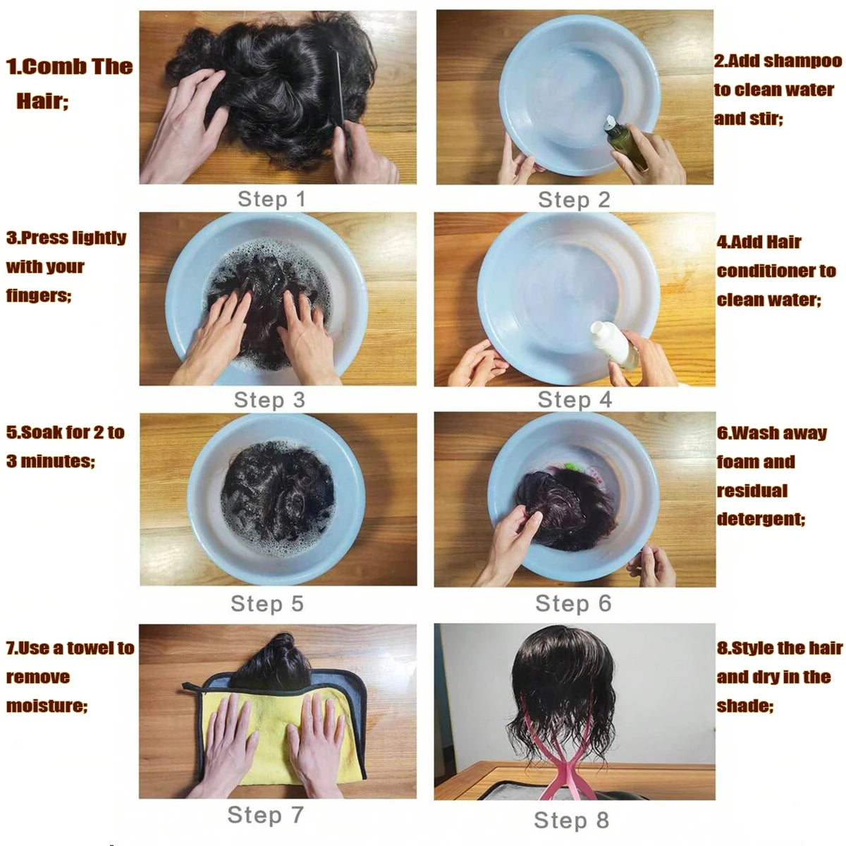 100% Human Hair Men's Toupee Fine Mono Base With Poly Skin Around Natural Men's Hair Replacement system Durable Wigs for Men