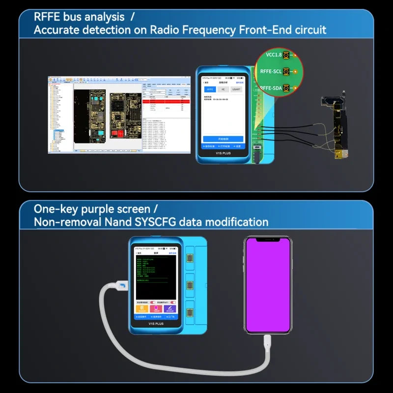 JCID V1S Plus Smart Programmer for iPhone Repair - Purple Screen & Jailbreak Functions/ 5G WiFi Cheaper Than V1S Pro