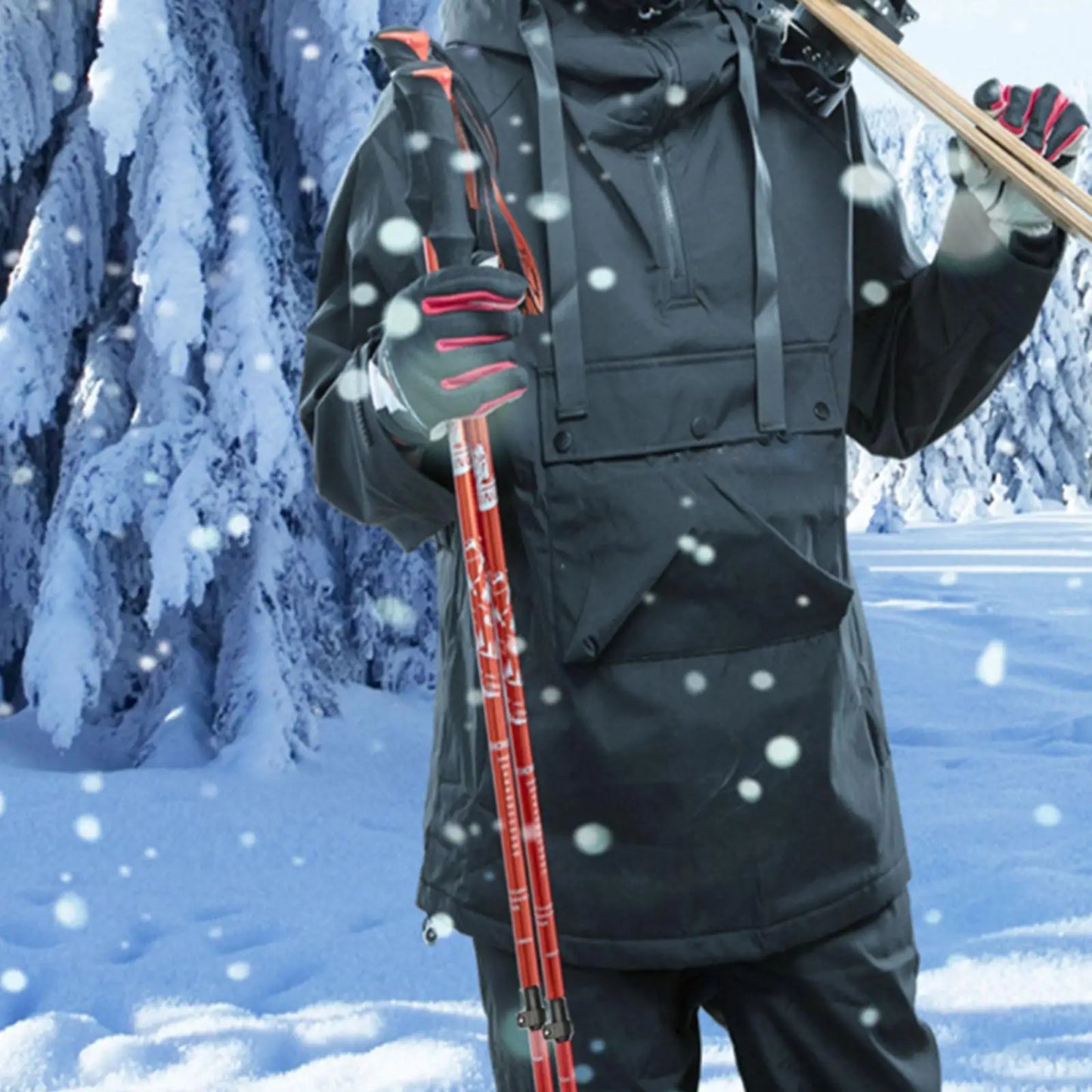 Skiing Pole Adjustable Trekking Poles for Outdoor Adventures Hiking Support Snowboarding Sturdy Walking Sticks for Mountains