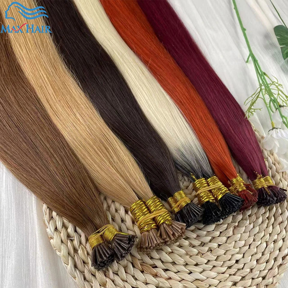 Human Hair i tip 100% human hair extensions Keratin Straight Brazilian Remy Human Hair Natural Capsule Hair Extension  30 inch